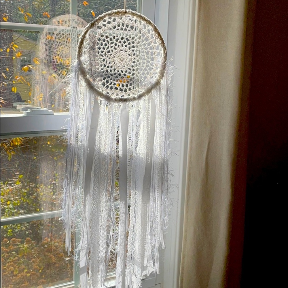 Hand made dream catcher white boho - Picture 4 of 5
